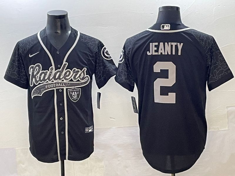 Men 2025 Oakland Raiders 2 Jeanty Black Joint Name Nike Limited NFL Jersey style 9